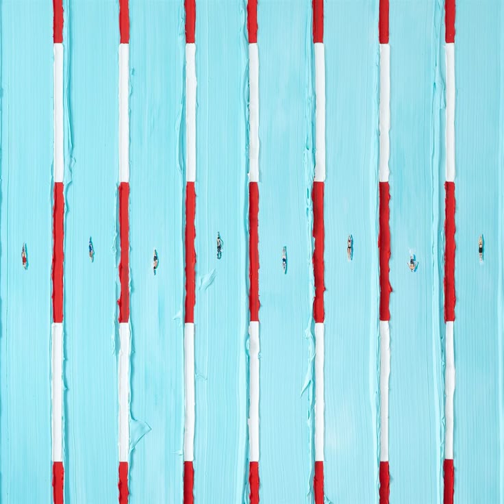 Werner Bronkhurst inspired painting Swim Lane