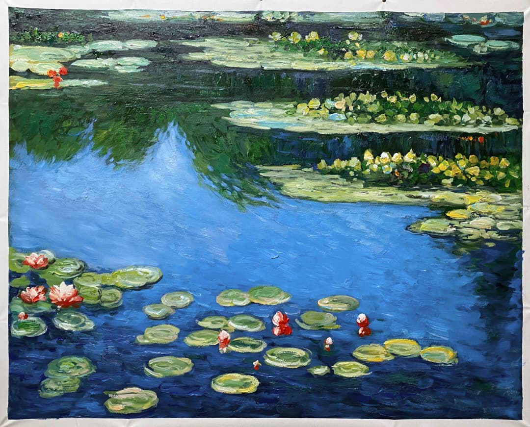 Water Lilies III by Claude Monet Hand-Painted Oil Reproduction on Linen
